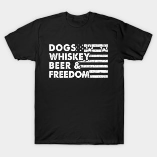 Dog Whiskey Beer and Freedom T-Shirt